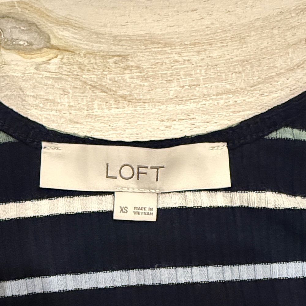 LOFT Navy and White Striped dress